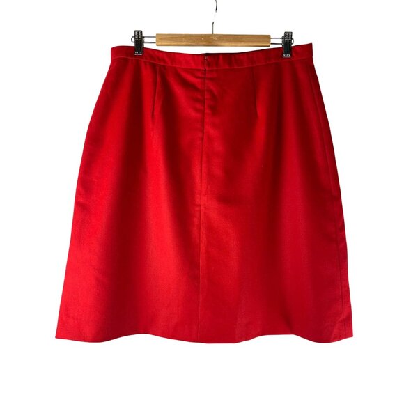 Pendleton Red Wool Midi Skirt, Lined, Back pockets, Back Slit ,Women's 14 Petite - Picture 2 of 5
